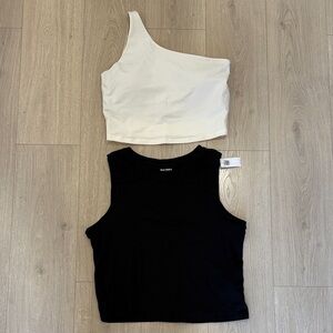 Old Navy Black and White Crop Top Bundle Size Large